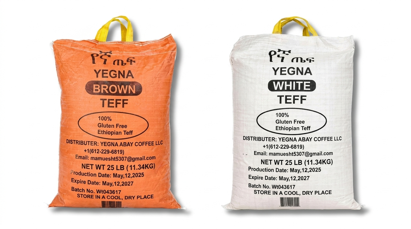 Brown & White Ethiopian Teff Flour