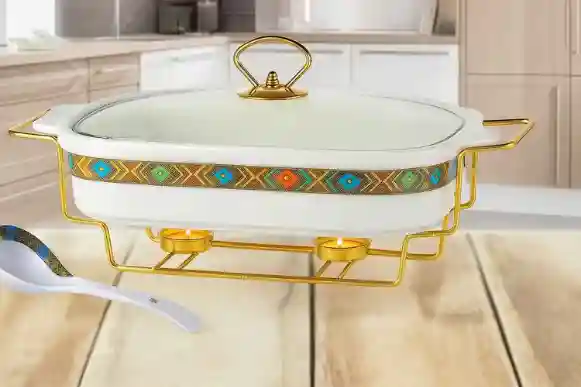 15" Rectangle Food Warmer & Spoon 