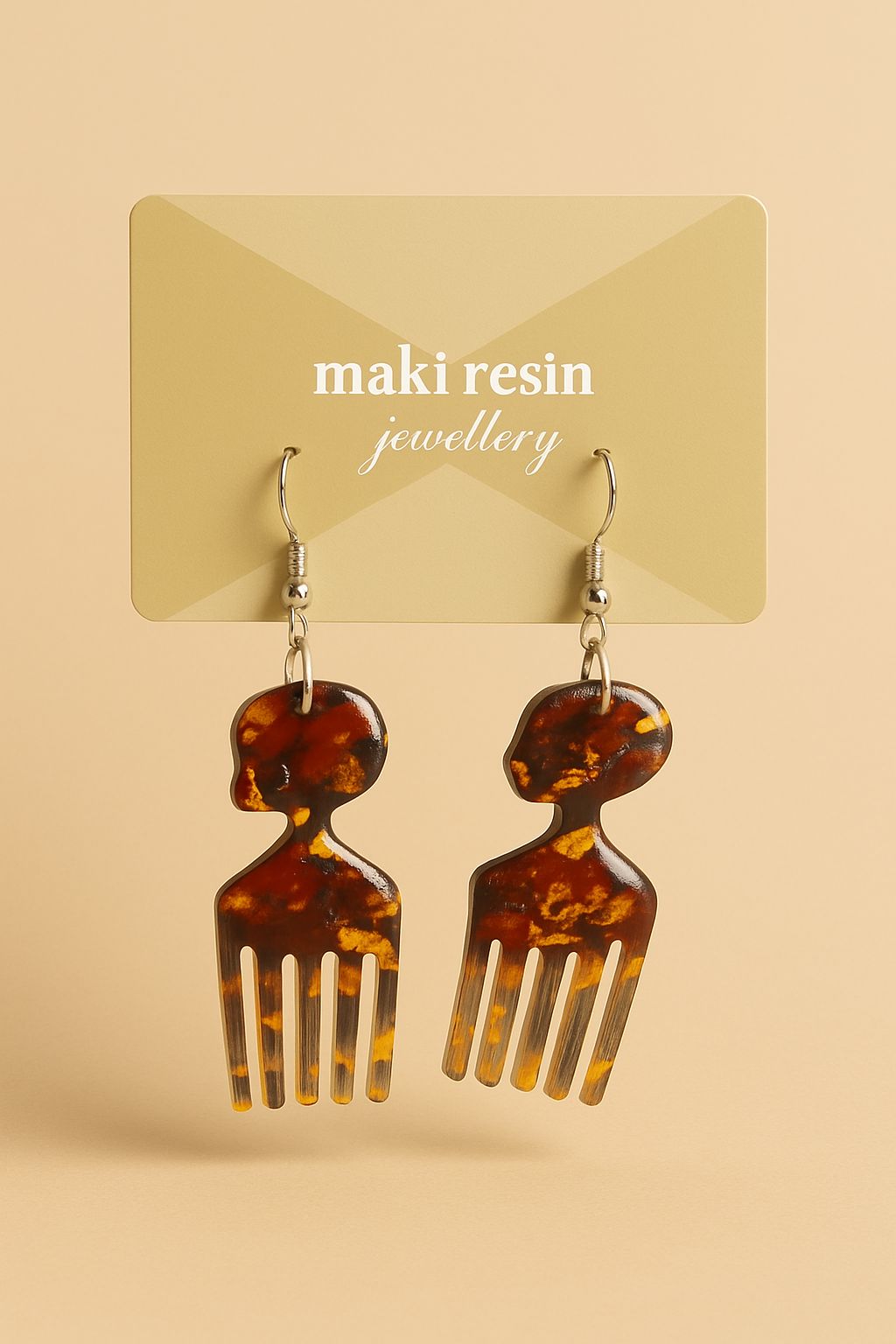 Comb Shaped Dried Flower Earrings