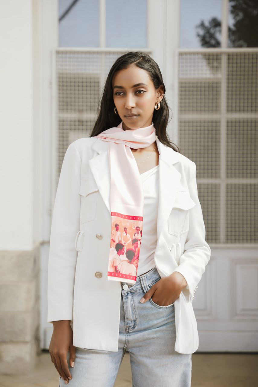 Brana Silk Scarf – Pink Heritage Print