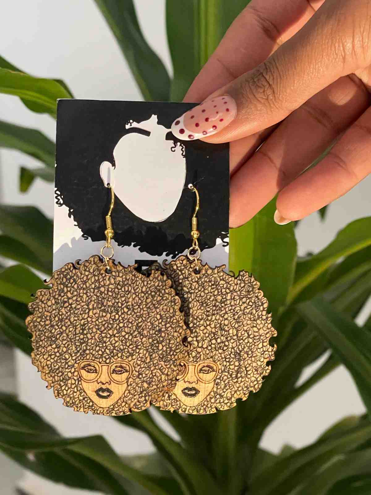 Curl Girl Afro Silhouette Earrings