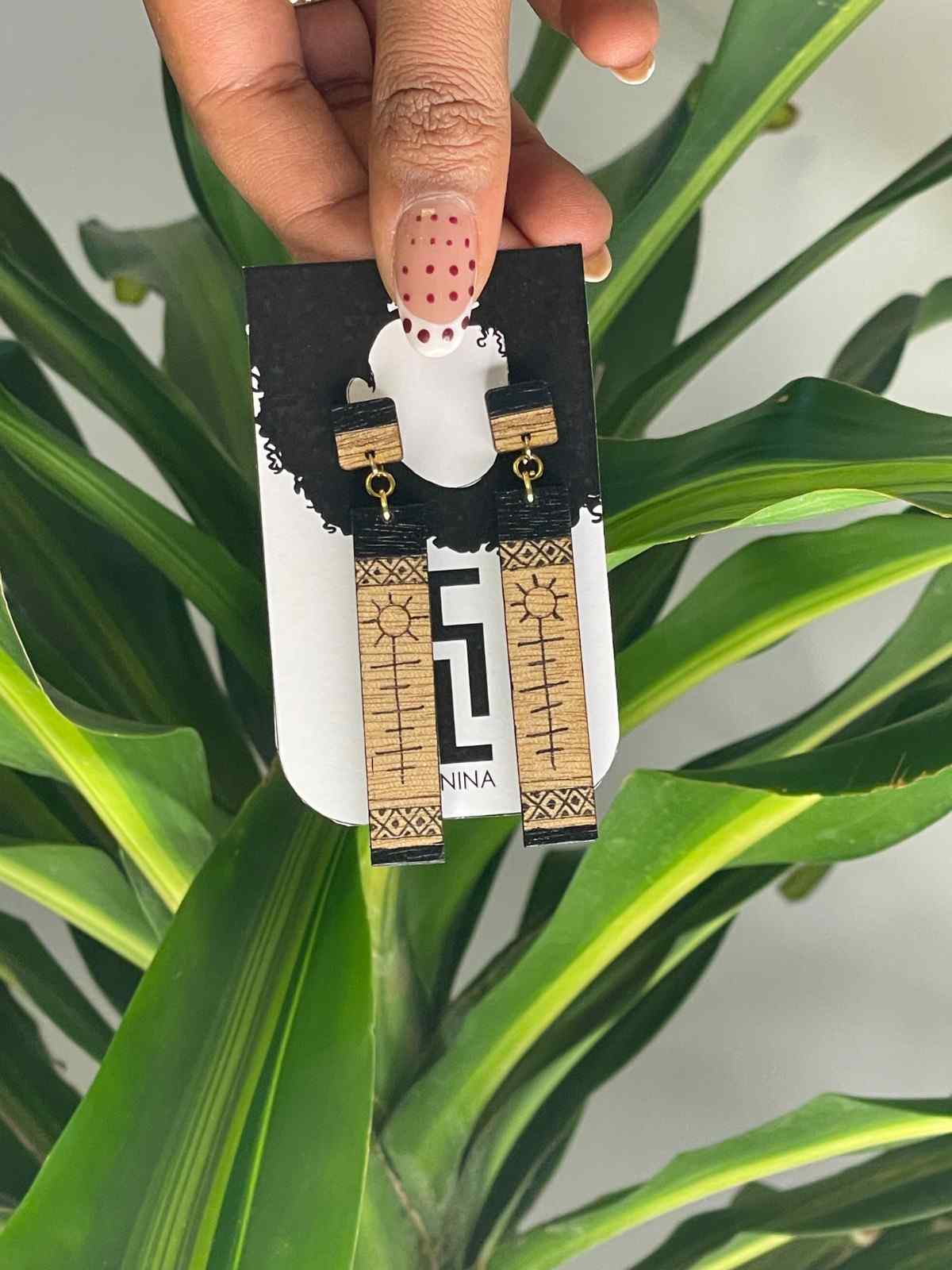 Sefi Lemat Wooden Dangle Earrings