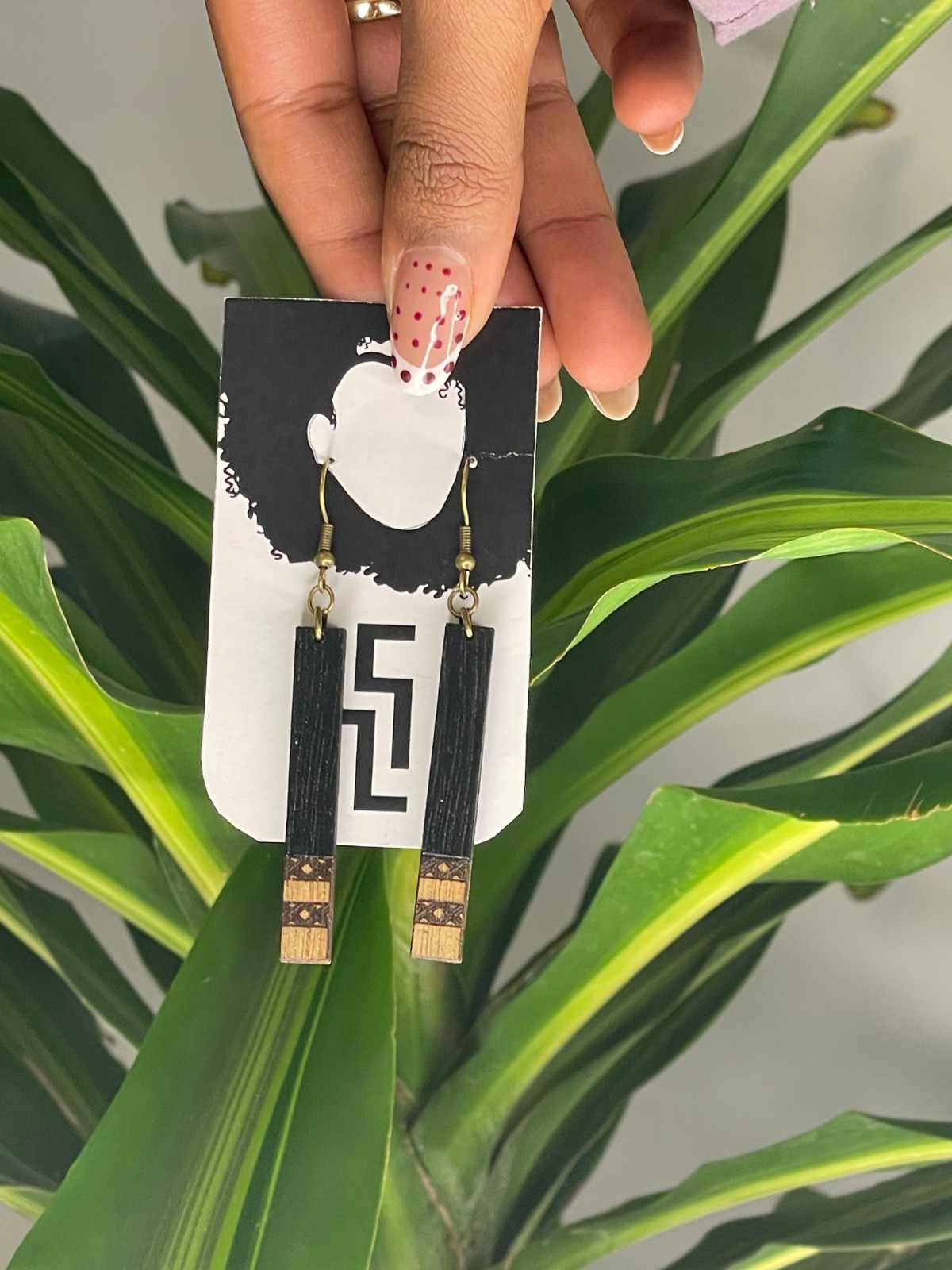 Dereka Tibeb Wooden Statement Earrings