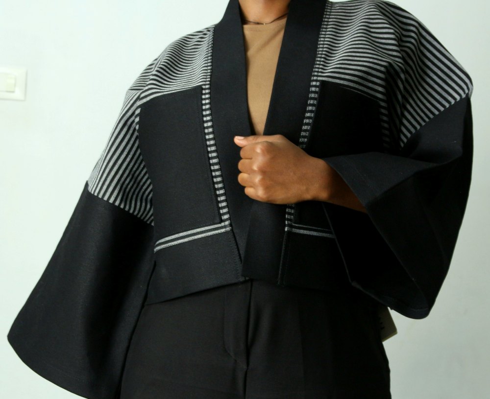 Denim Strata - Short Kimono Coat
