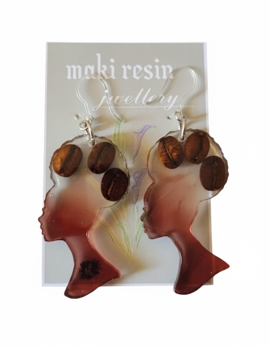 Coffee Bean Crown Earrings