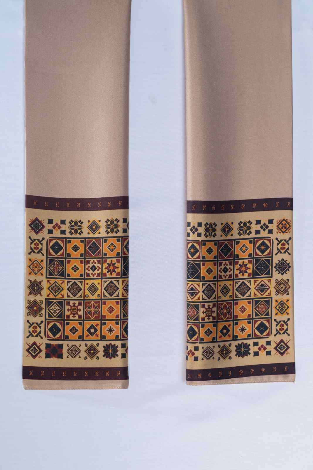 Zemenay Silk Scarf – Brandy Heritage Print