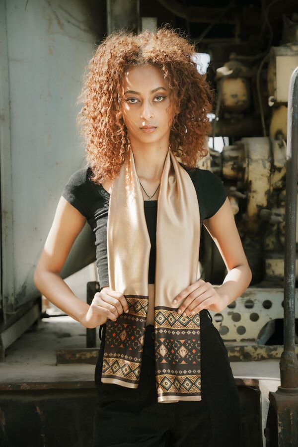 Tilet Silk Scarf – Brandy Heritage Print