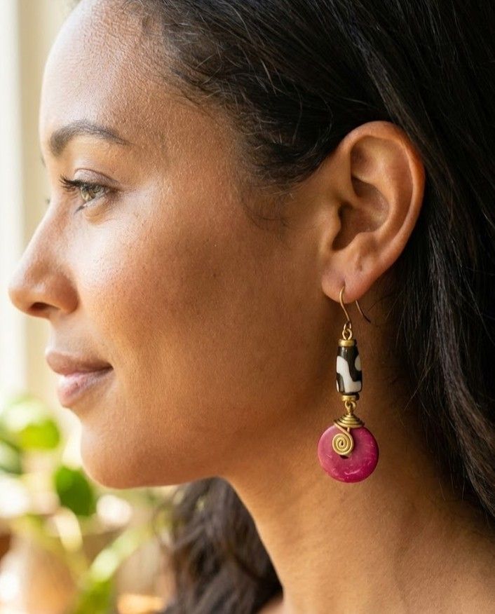 Jorova Bone and Coconut Earrings