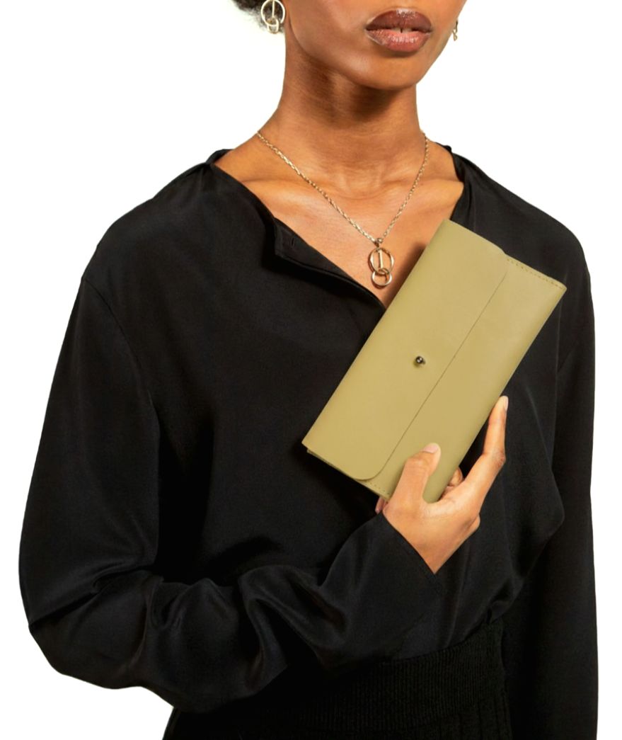 Classic Envelope Leather Clutch