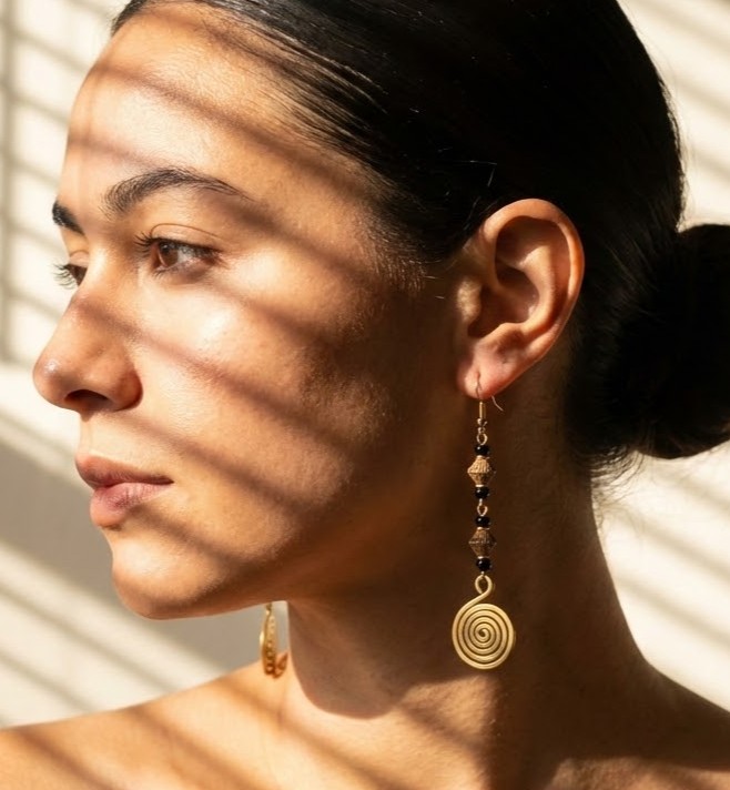 Jorova Assorted Stone Bead and Coil Earring