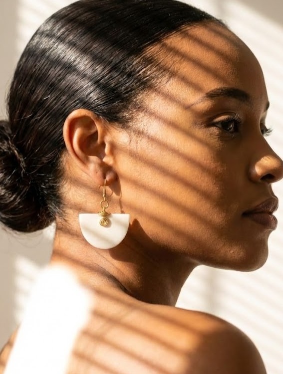 Jorova Fan Shaped Bone Earring