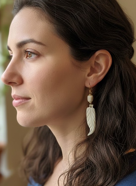 Jorova Leaf Bone Earring