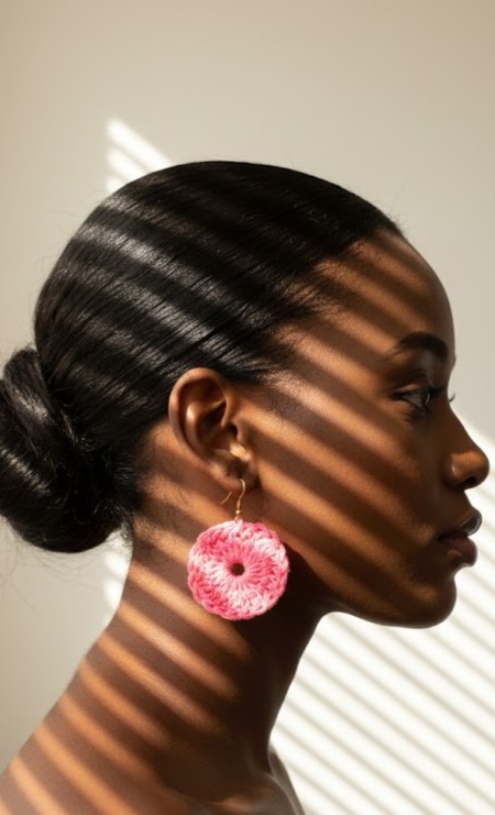 Jorova Yarn Earring With Black Beads