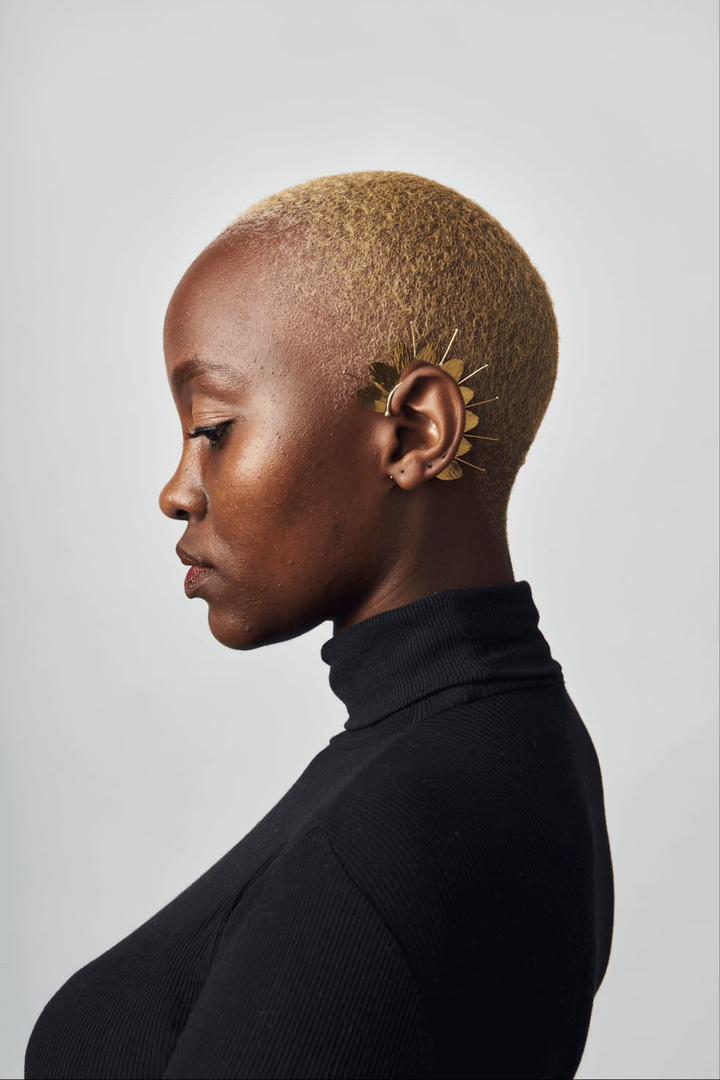 Alizeti Brass Ear Cuffs