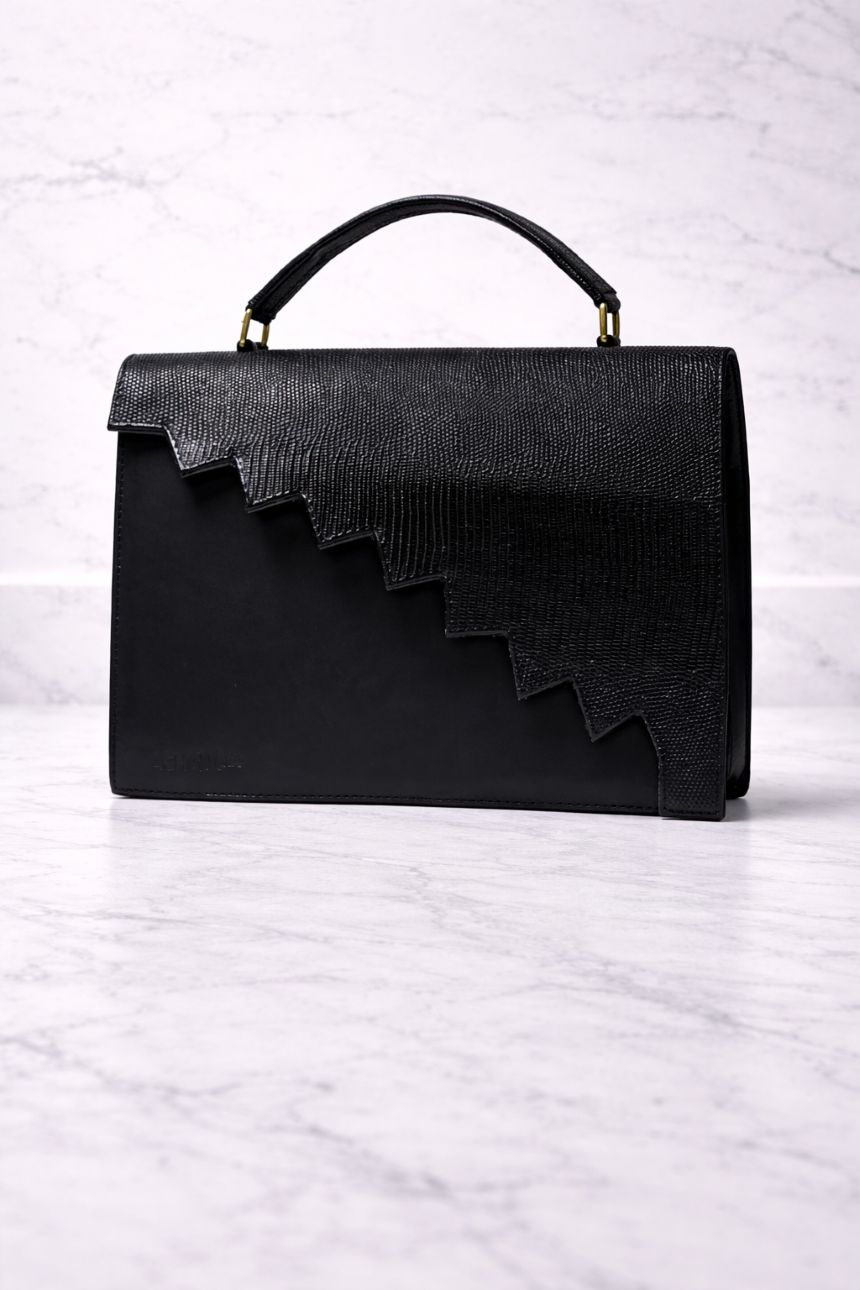 Mariam Black Leather Handbag