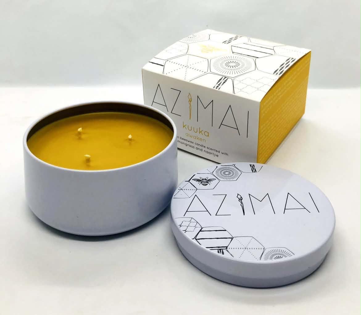 Azimai Kuuka (Awaken) - Lemongrass & Naartjie Candle 6oz