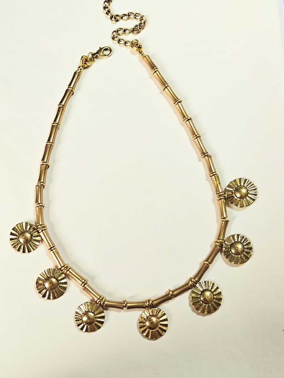 Cast Brass Flower Necklace