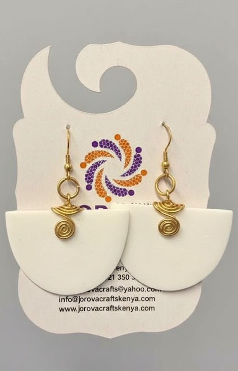 Jorova Fan Shaped Bone Earring