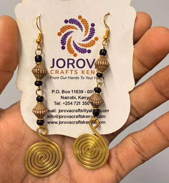 Jorova Assorted Stone Bead and Coil Earring