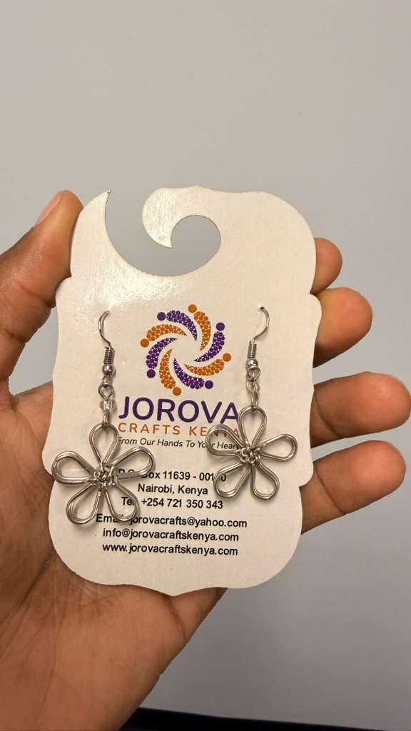 Jorova Daisy Flower Silver Earrings