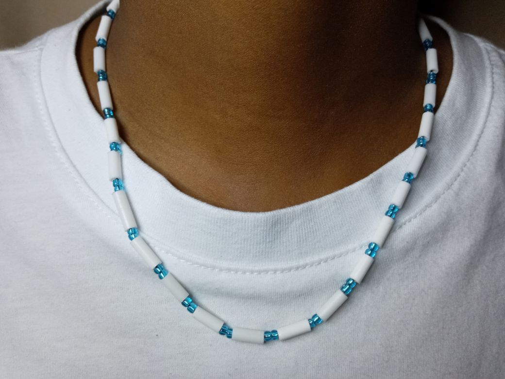 The White & Turquoise Lollipop Necklace