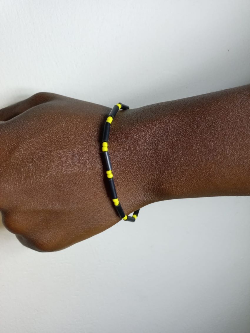 African Lollipop Bracelet (Black and Yellow)