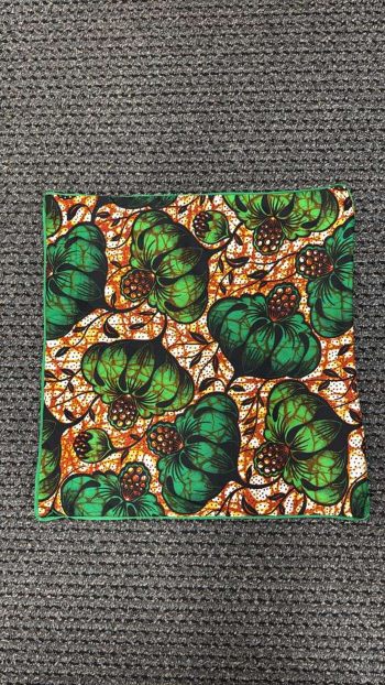 African Print Pillow Cover - Tropical Leaf Design