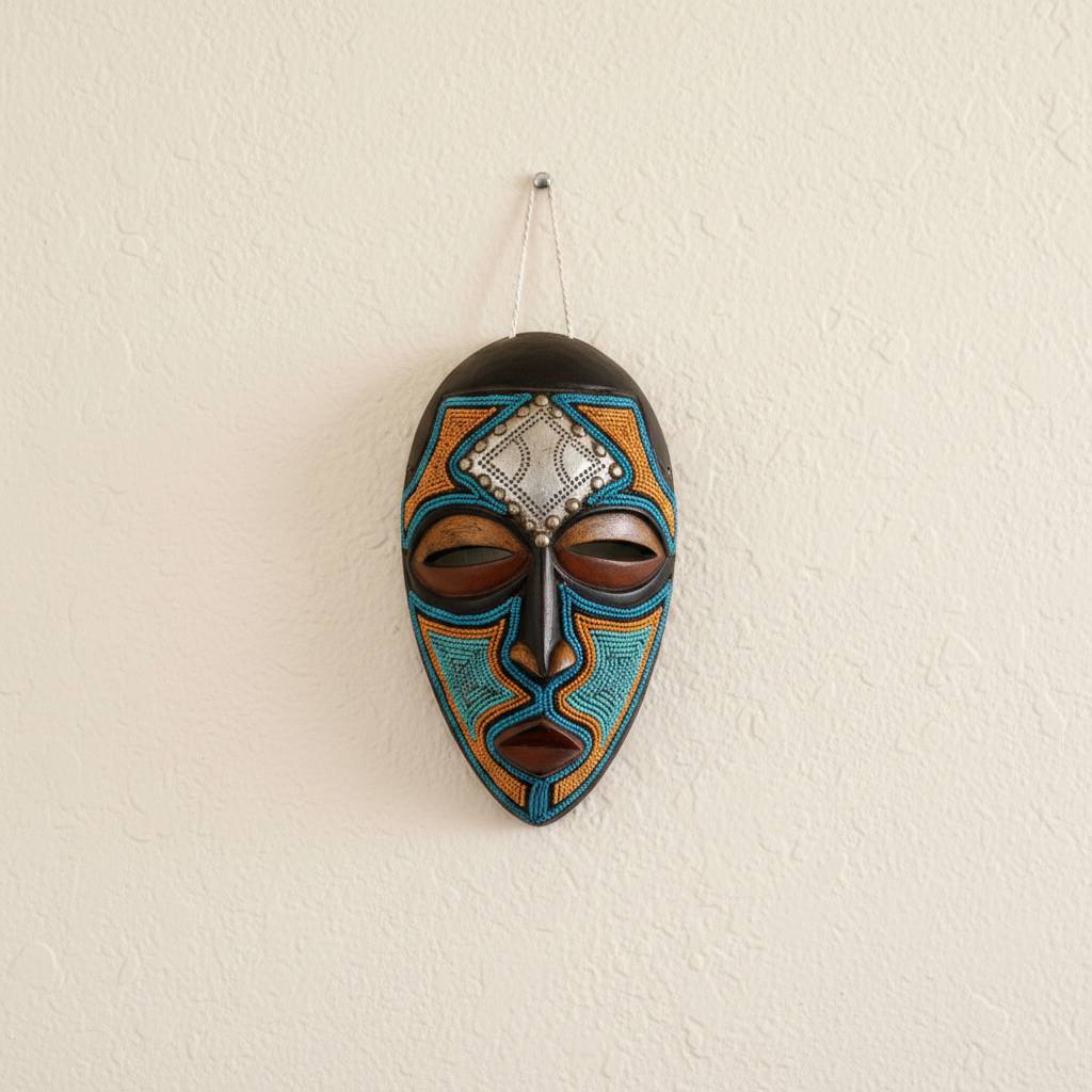 Beaded Tribal Wall Mask