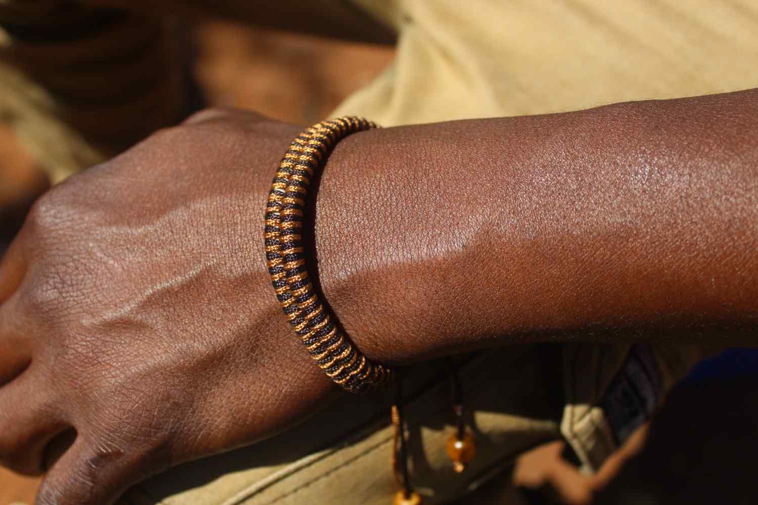 USB Cable Bracelet Brown & Tan