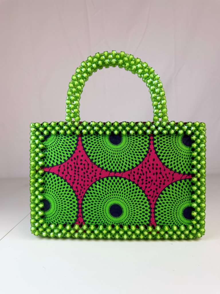 AMBROISE-Ule Neon Green & Magenta Beaded Handbag