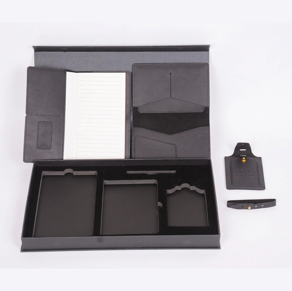 Hadia Genuine Leather Gift Set - Black