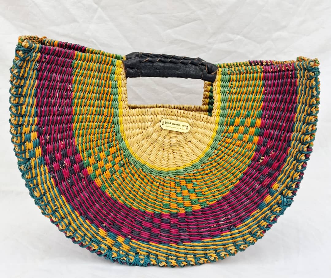 Rainbow Woven Mixed-Color Handbag