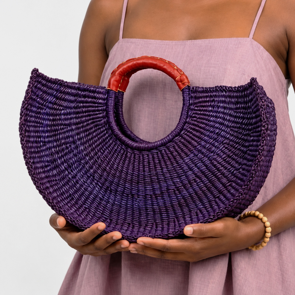 Royal Plum Woven Handbag