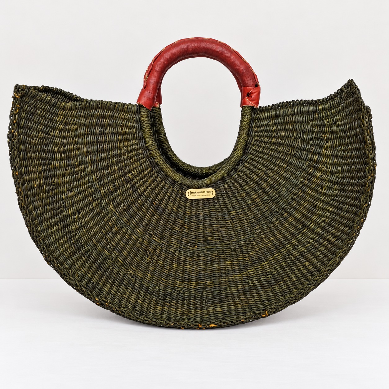 Forest Moss Woven Hand Bag