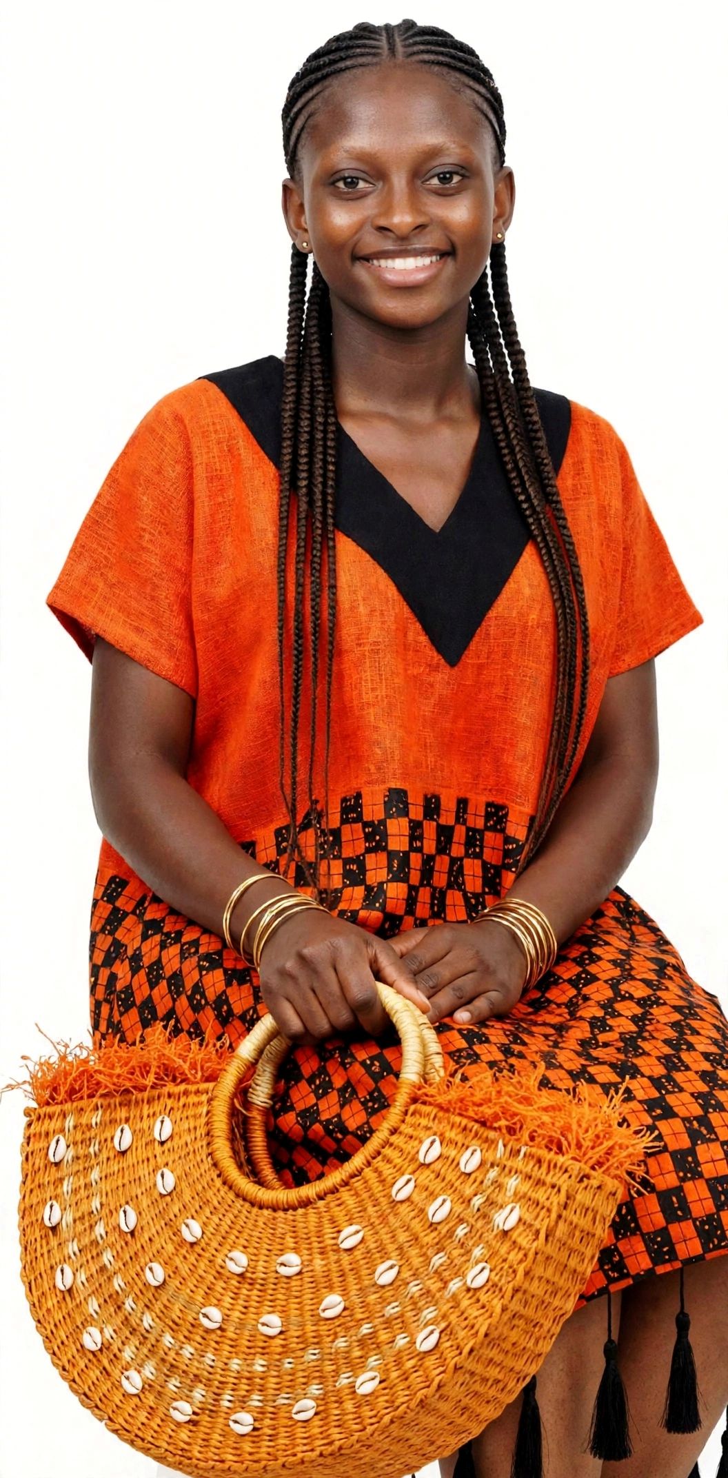 Amber Sunrise Medium Elephant Grass Bag