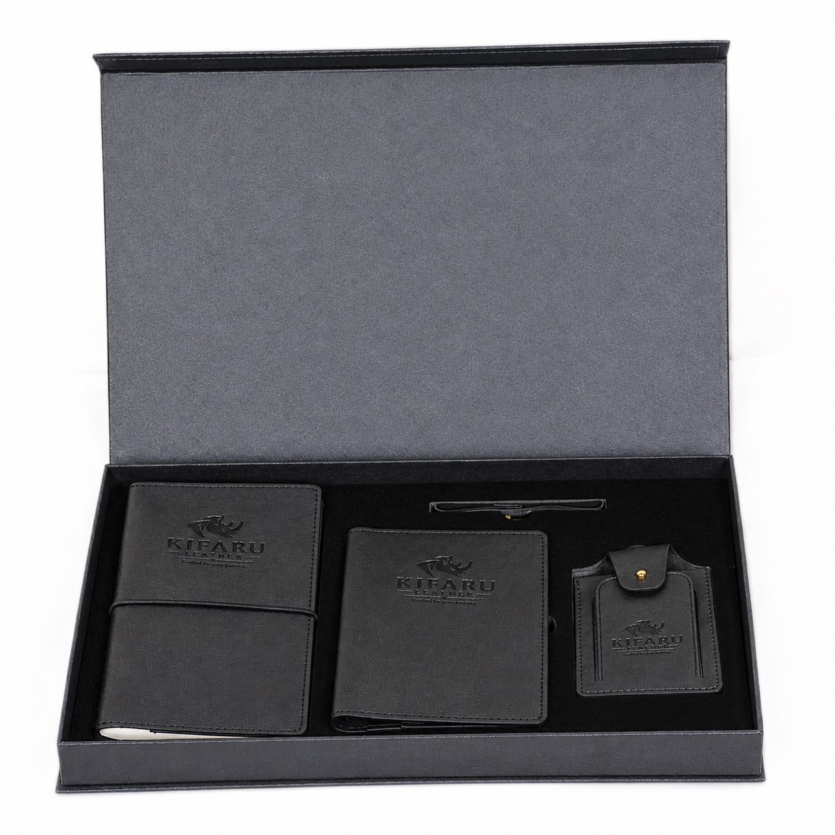 Hadia Genuine Leather Gift Set - Black