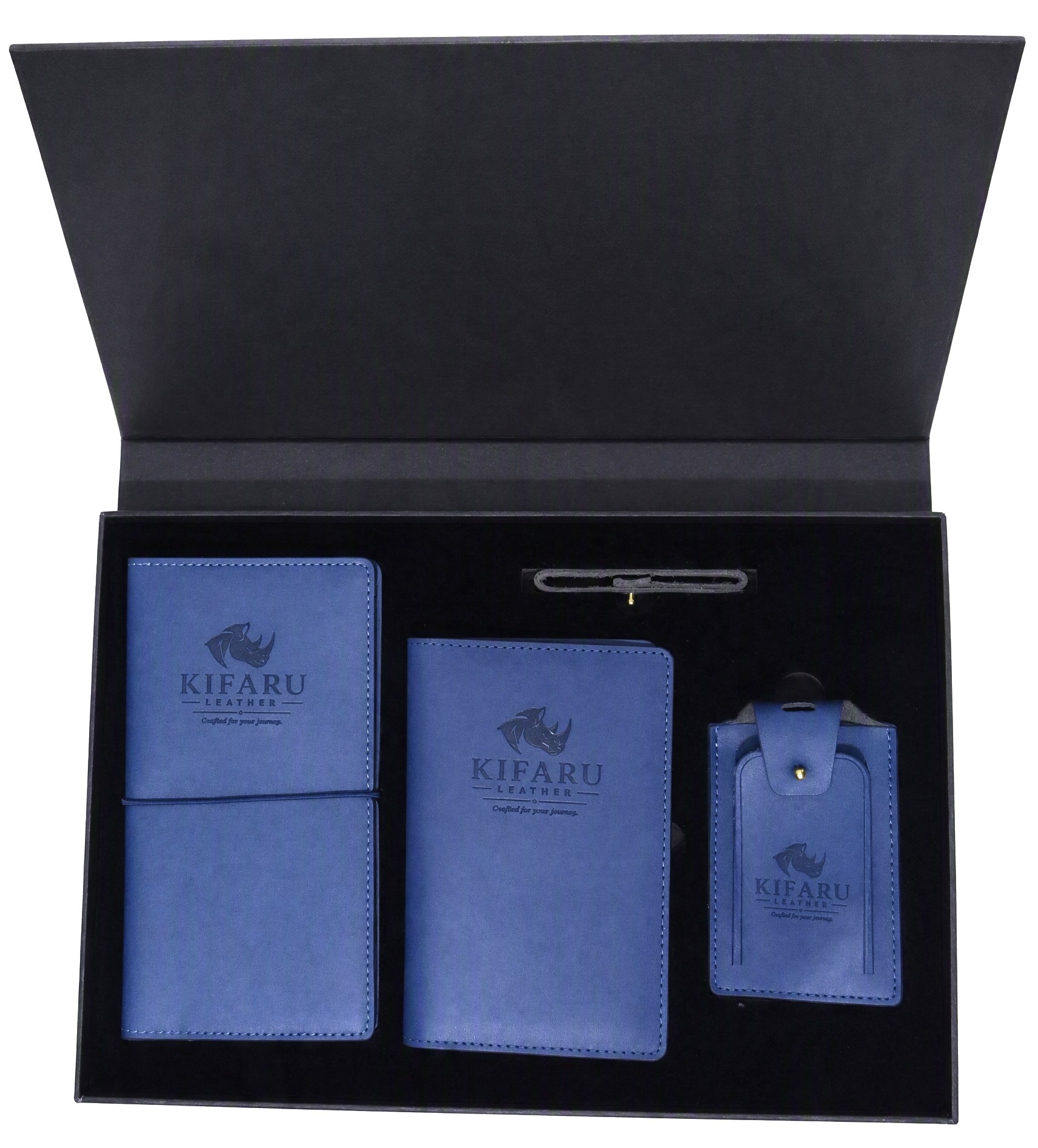 Hadia Genuine Leather Gift Set - Blue