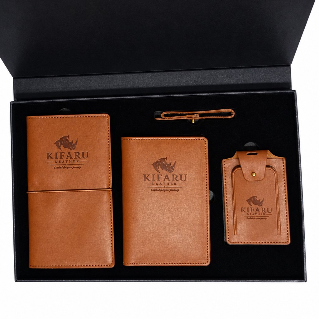 Hadia Genuine Leather Gift Set - Orange