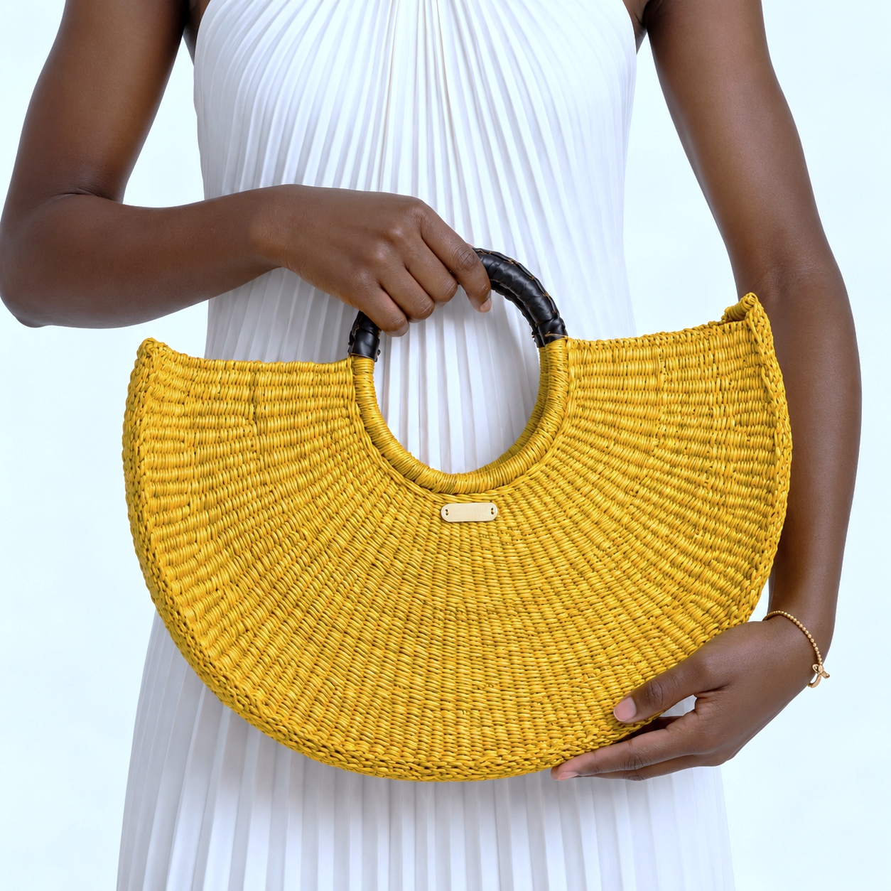 Golden Sun Woven Handbag 