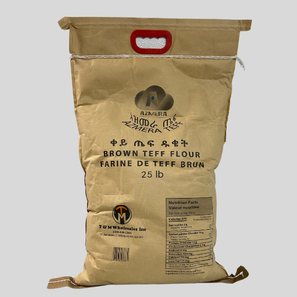 Azmera Brown Teff Flour – 25lb