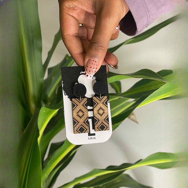 Saba Wooden Earrings 