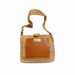 Raffia Leather Bag – Beige 