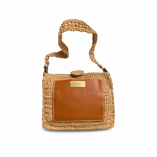 Raffia Leather Bag – Beige 