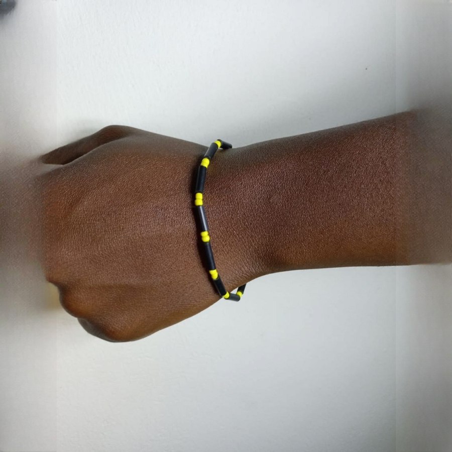 African Lollipop Bracelet - (Black and Yellow)