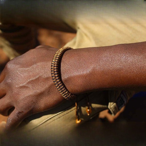 USB Cable Bracelet - (Brown & Tan)