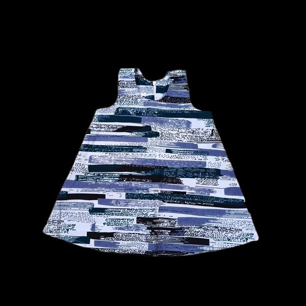 White, Green / Grey Kid's A-Line Dress