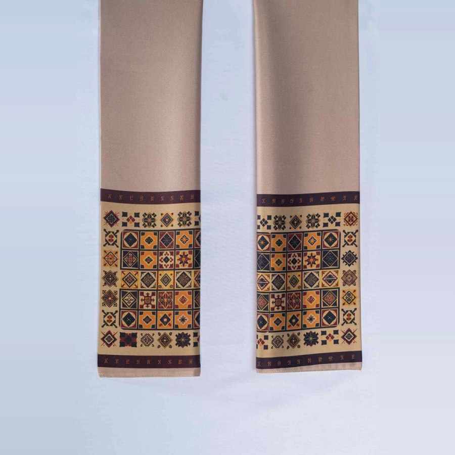 Zemenay Silk Scarf – Brandy Heritage Print from Afrikart
