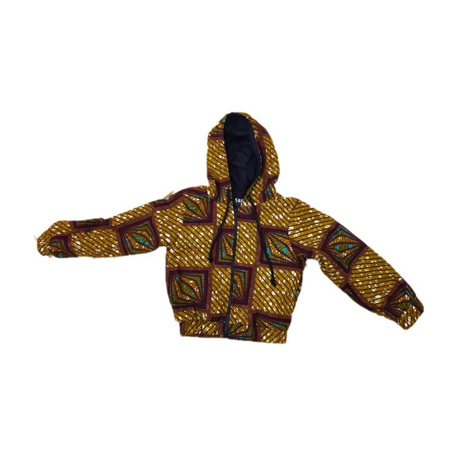 Burnt Yellow Kid's Hoodie Jacket from Afrikart