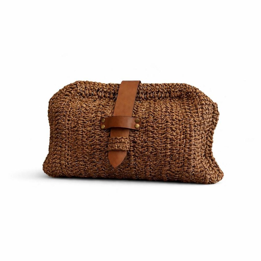 Handmade Raffia Clutch – Brown from Afrikart