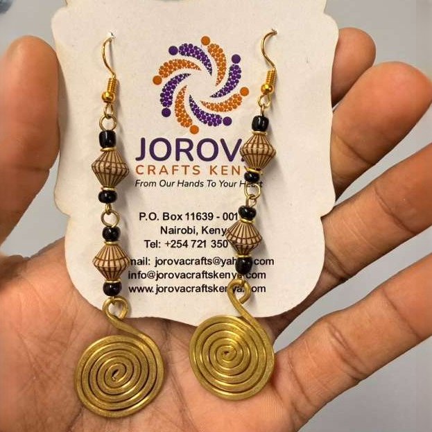 Jorova Assorted Stone Bead and Coil Earring from Afrikart